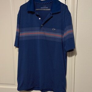 Vineyard Vines Men's Navy and Red Striped Polo